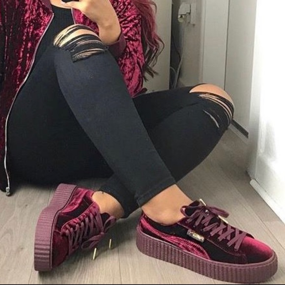 Puma Shoes - Maroon Fenty Creepers — Puma